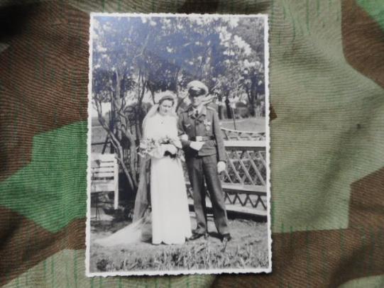 WW2 GERMAN LUFWAFFE NCO WEDDING PHOTO iron cross winner