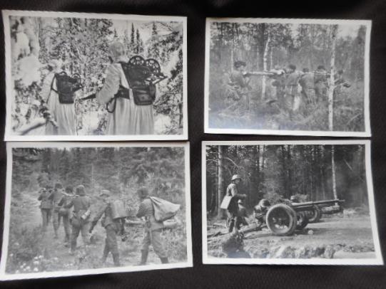 4 WW2 GERMAN WAFFEN SS GEBIRS DIVISION NORD picture post cards IN KARELEIN