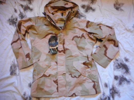 GENUINE US army ECWCS USA tri desert CAMO gore tex goretex PARKA COAT JACKET large long L NEW