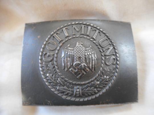 WW2 GERMAN ARMY WH steel belt buckle MAKER jfs MINT CONDITIONJ.F.S mint