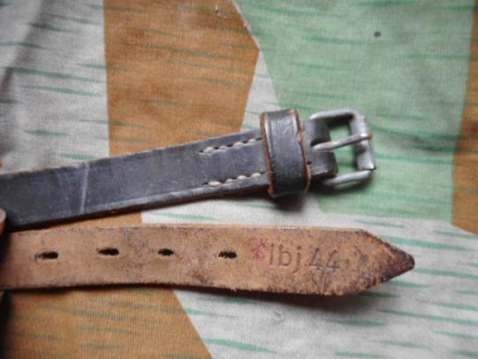 GENUINE 1944 WW2 GERMAN ARMY / WSS waffen ss BLACK LEATHER zeltbhan zelt / mess tin STRAP