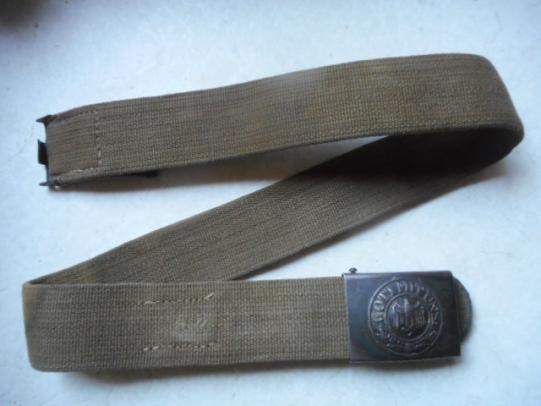 Original WW2 GERMAN DAK AFRIKAKORPS TROPICAL WEBBING BELT AND BUCKLE matching set 1941 DATED BUCKLE