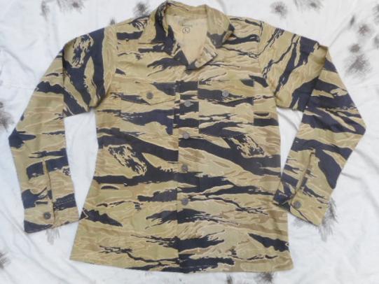 G RAGS 72 US ARMY UTILITY SHIRT VIETNAM WAR golden sparse TIGER STRIPE CAMO L large