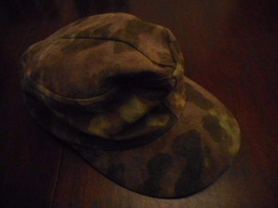 original WAFFEN SS PLANE TREE MATERIAL WW2 GERMAN COMBAT CAP