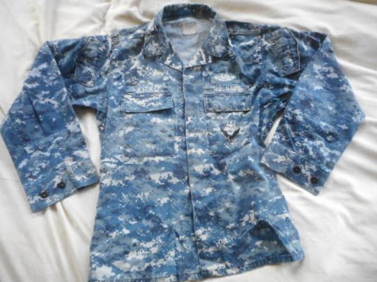 Genuine issue US NAVY USN COMBAT SHIRT JACKET BLOUSE blue digi camo