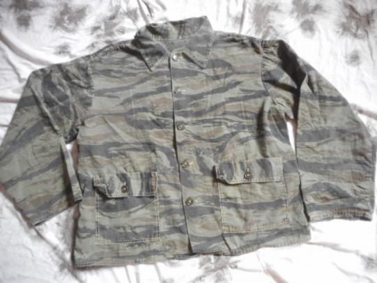 VINTAGE 1970'S USA american US ARMY sf TIGER STRIPE CAMO hunters COAT JACKET XL