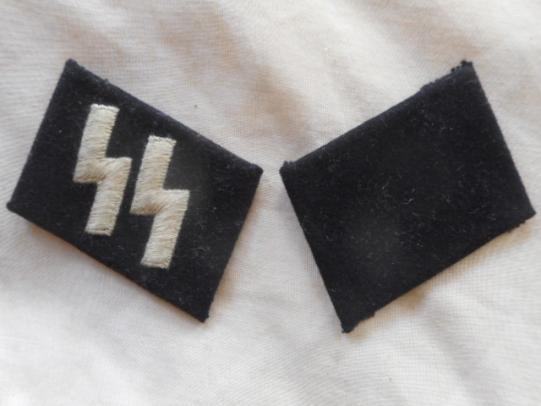 mint unused MATCHING PAIR OF WAFFEN SS COLLAR TAB TABS