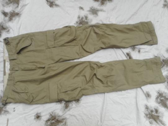 H&M logg 100% COTTON SAS GABERDINE WINDPROOF BDU m65 combat PANTS TROUSERS light olive MEDIUM TO 36