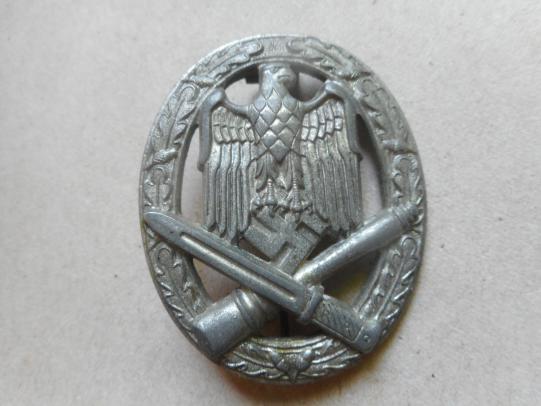 WW2 GERMAN ARMY / WAFFEN SS general assault BADGE COMBAT AWARD silver