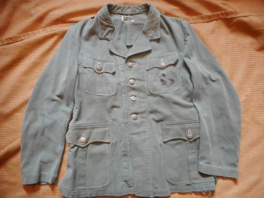 original WW2 GERMAN ARMY OFFICERS southern front reed green COMBAT TUNIC