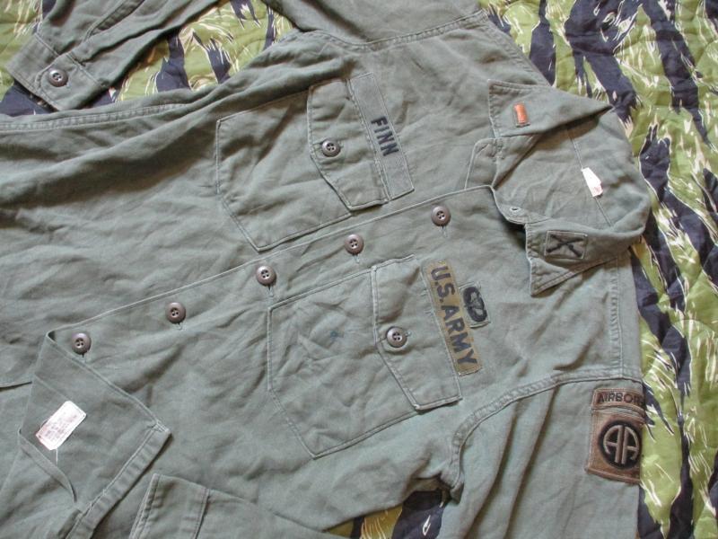 1968 US ARMY ISSUE OG 107 UTILITY SHIRT VIETNAM WAR 82nd airborne paratrooper