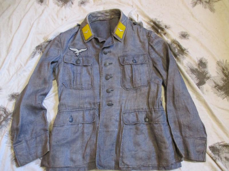 ww2 german LUFTWAFFE HBT TROPICAL BLUE TUNIC