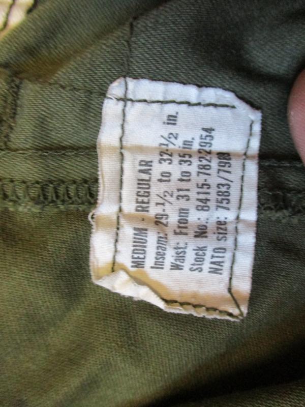 GENUINE 1974 US ARMY ISSUE OG107 GREEN VIETNAM War M65 COMBAT TROUSERS mint M R