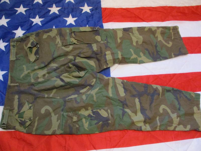 m81 early US ARMY / US NAVY / USMC issue USA woodland CAMO BDU combat TROUSERS m65 white label GRENADA 83 ERA  L/R LARGE