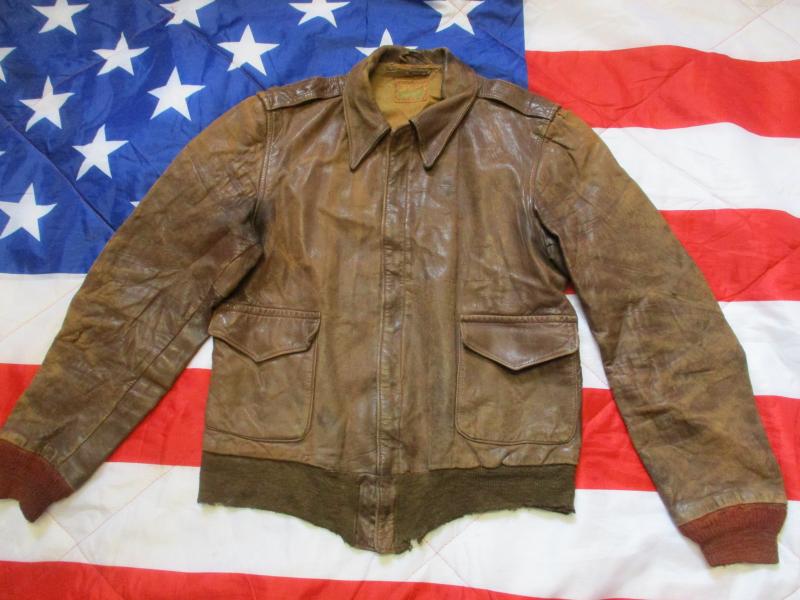 original WW2 US AIR FORCE USAF A2 LEATHER PILOTS BOMBER JACKET COAT sportswear maker 34