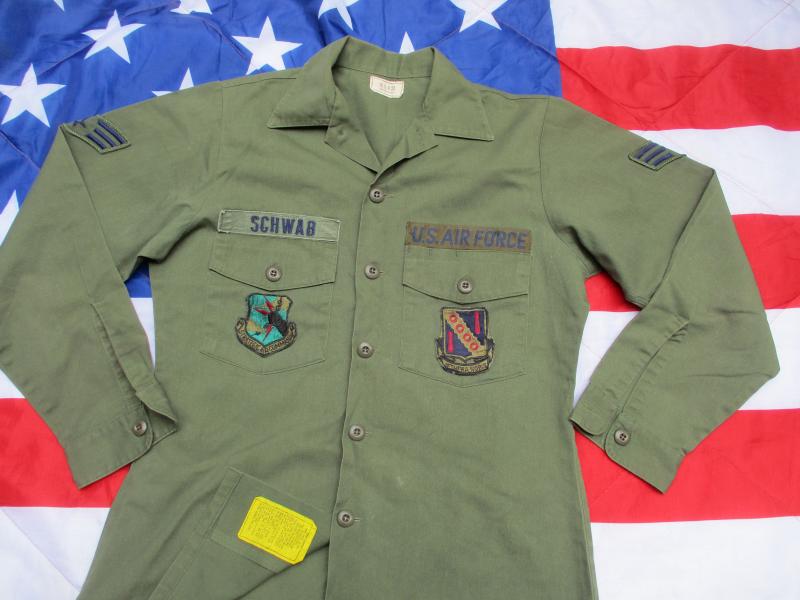 ORIGINAL 1984 US AIR FORCE usaf ISSUE OG 507 green UTILITY SHIRT medium