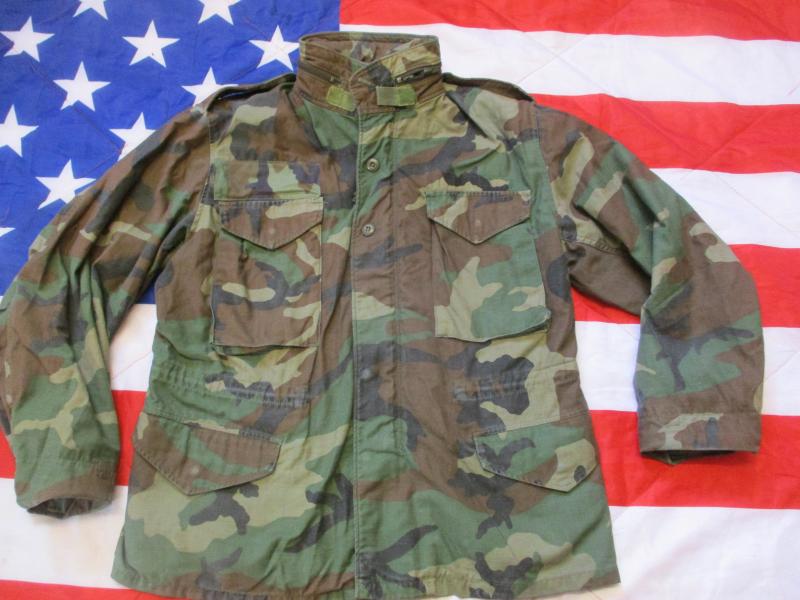 GENUINE 1983 US ARMY Issue WOODLAND CAMO M65 combat COAT jacket Medium short