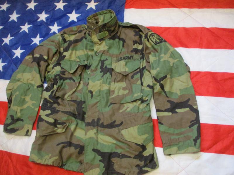 1989 GENUINE US ARMY Issue M81 WOODLAND CAMO M65 combat field COAT jacket M - L
