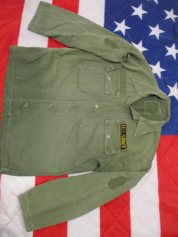 1950's US ARMY ISSUE OG 107 M51 M 1951 UTILITY combat SHIRT early VIETNAM WAR
