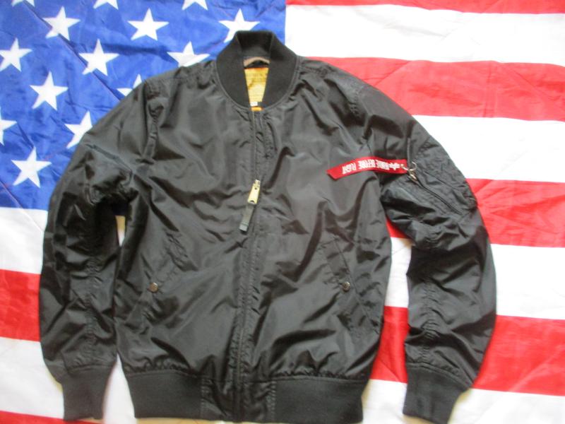 original ALPHA INDUSTRIES USA MA1 Lightweight Bomber pilot JACKET COAT black MEDIUM