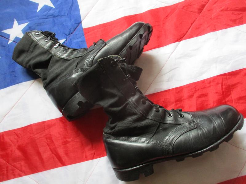 GENUINE wellco USA US USARMY USSF ISSUE black JUNGLE COMBAT BOOTS UK 8 1/2
