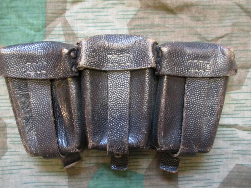 Original WW2 GERMAN ARMY heer wh / Waffen SS K98 BLACK LEATHER POUCH