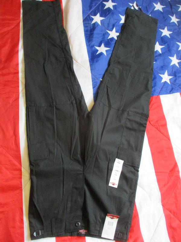 TRU SPEC USA us AMERICAN 100% cotton rip stop BLACK BDU combat TROUSERS new S L