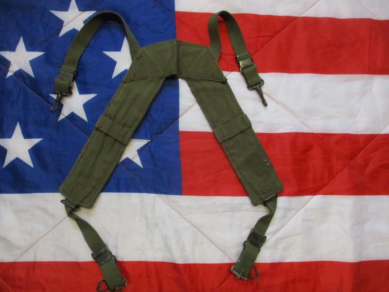 GENUINE 1971 US ARMY USMC issue VIETNAM WAR M56 M 1956 WEBBING yoke SUSPENDERS R