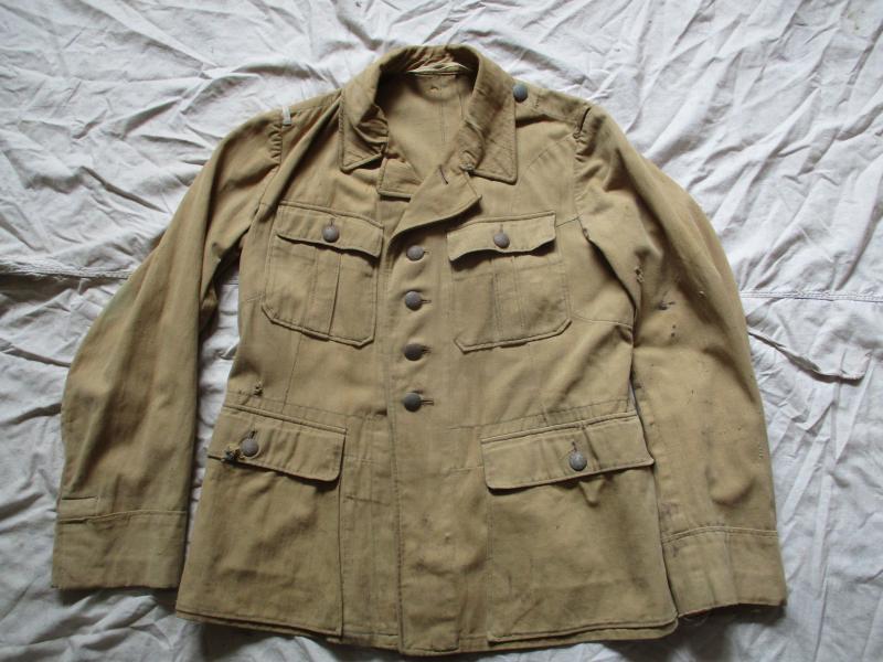 Original WW2 LUFTWAFFE TROPICAL dak north afrika TUNIC with blue lining