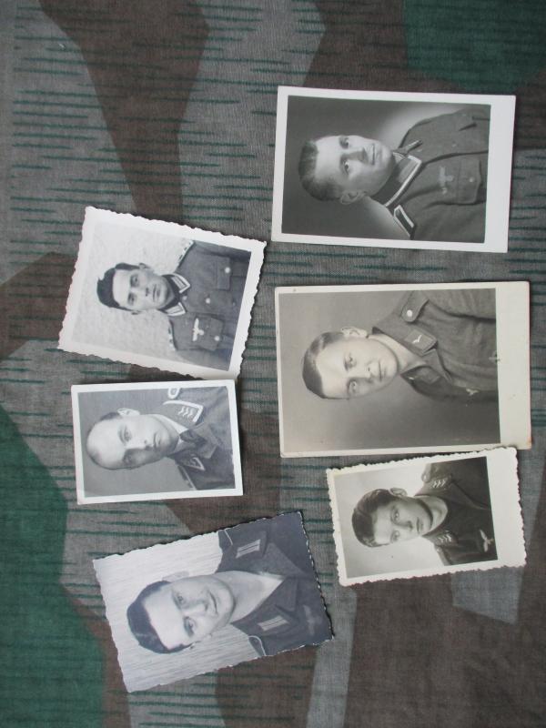 6 original WW2 GERMAN LUFTWAFFE & ARMY heer wh SOLDBUCH ID small PHOTO PICTURES