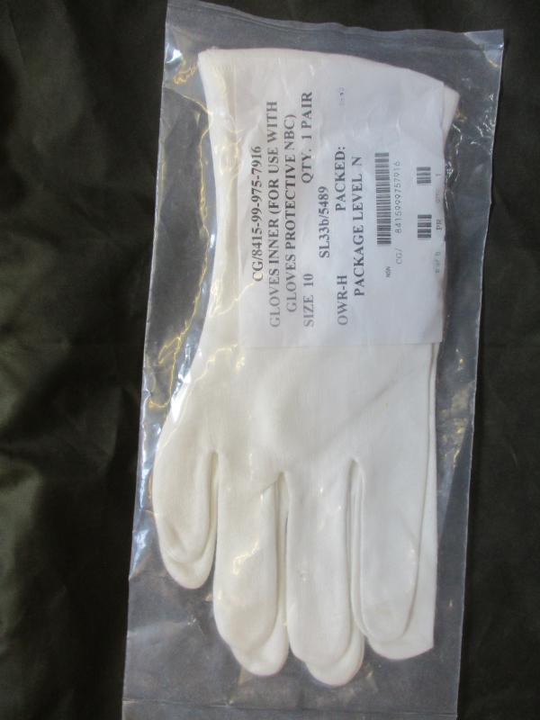 BRITISH ARMY issue NBC CBRN inner GLOVES white parade drill / antiques , medal , dagger handling LARGE size 10