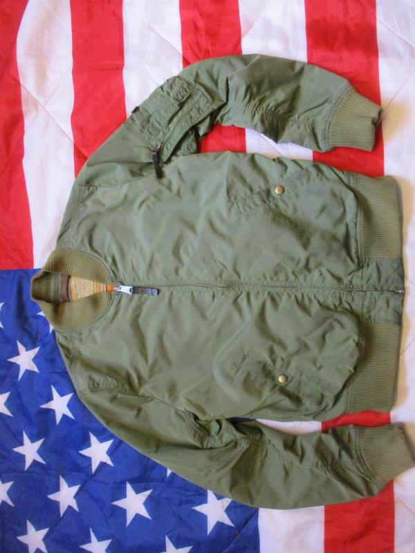 original ALPHA INDUSTRIES USA light weight summer MA1 bomber pilot JACKET COAT green MEDIUM