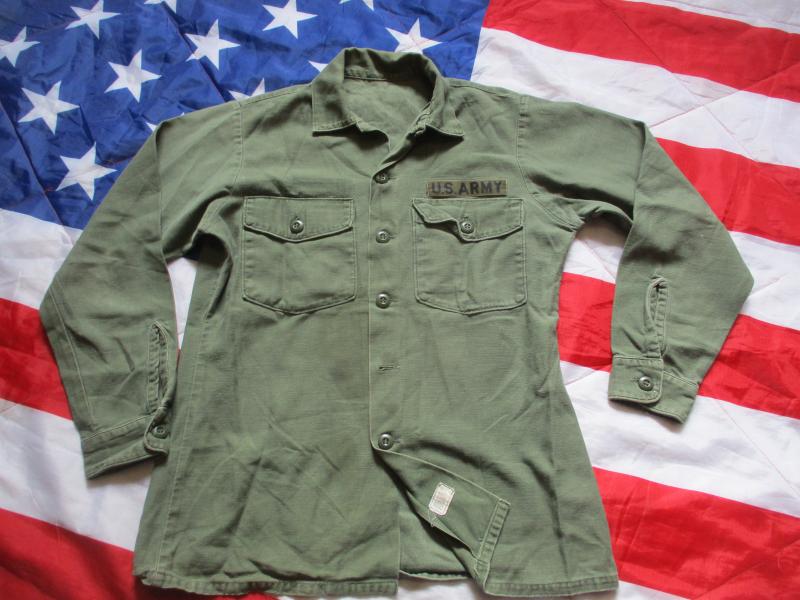 ORIGINAL 1972 US ARMY ISSUE Vietnam War OG 107 UTILITY SHIRT small to medium M