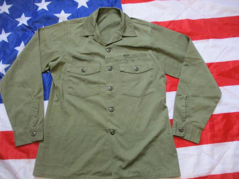 ORIGINAL 1977 US ARMY ISSUE OG green dura press UTILITY combat SHIRT Vietnam war