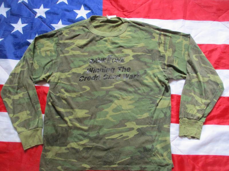 VINTAGE 1970s- 80s USA usArmy VIETNAM WAR ERDL woodland camo LONG SLEEVE T SHIRT