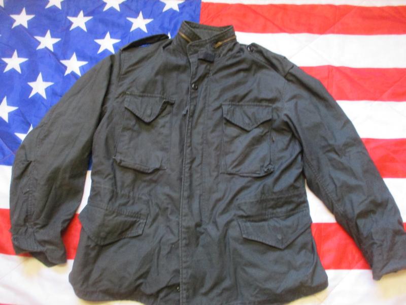 ORIGINAL Alpha Industries USA US ARMY black M65 field COAT combat jacket LARGE