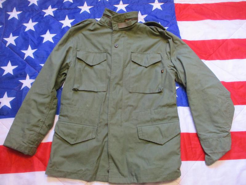 ORIGINAL Alpha Industries USA US ARMY og green M65 field COAT combat jacket S -M