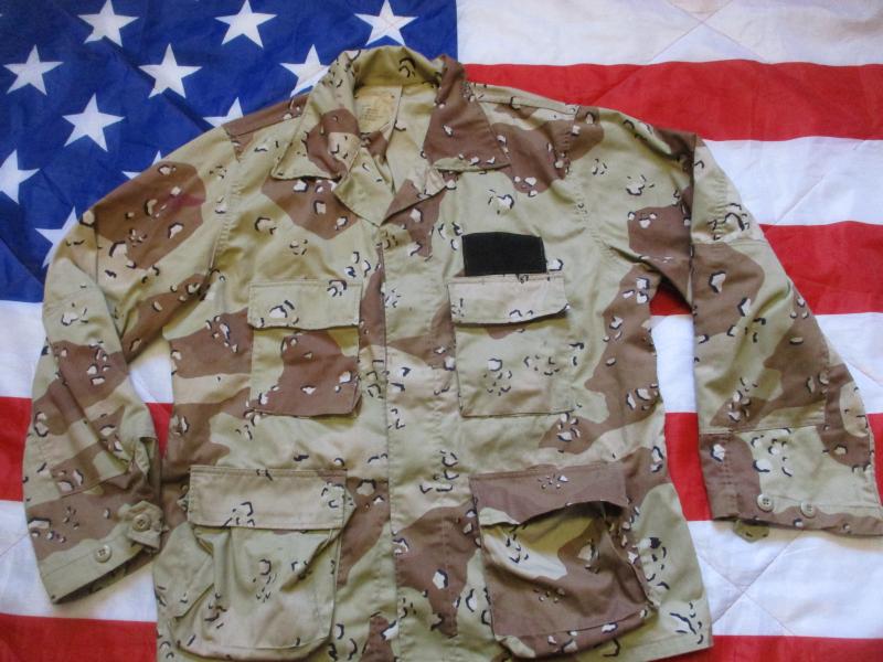 1983 ISSUE US ARMY Gulf War 1 CHOCOLATE CHIP DESERT CAMO BDU combat JACKET L LARGE