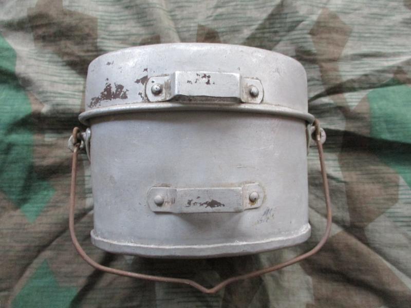 ORIGINAL WW2 italian re issue GERMAN ARMY / WAFFN SS late war ALLOY MESS TIN SET CAMO