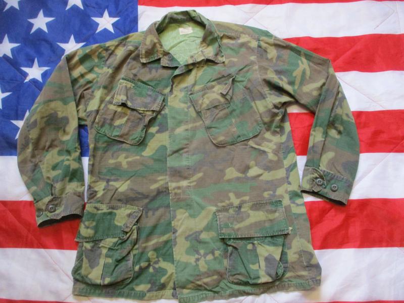 1970 VIETNAM WAR US ARMY erdl brown camo SLANT POCKET Jungle JACKET COAT M R