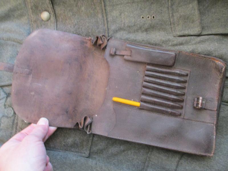 ORIGINAL WW2 GERMAN ARMY Waffen SS LUFTWAFFE officers nco BROWN LEATHER MAP CASE +PENCIL