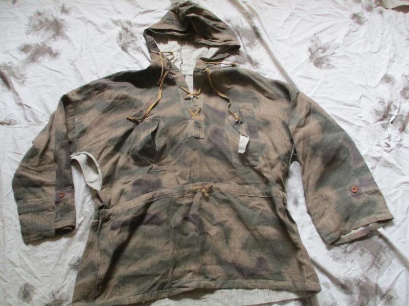 WW2 GERMAN ARMY sumpftarn TAN & WATER CAMO TARN linen hbt OVER SMOCK