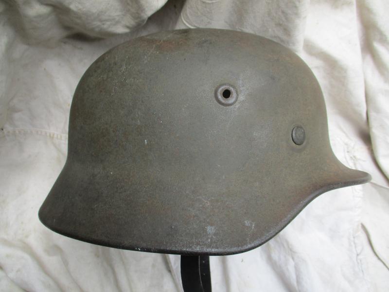 WW2 GERMAN ARMY / HEER / WH M40 RUFF TEXTURE camo STEEL combat HELMET