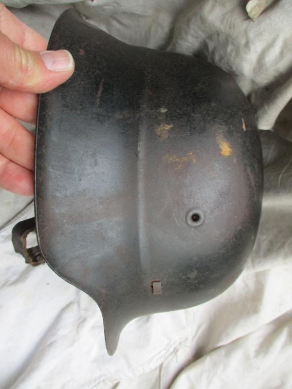 rare M42 LUFTWAFFE Single Decal sd BEADED HELMET with factory flaw more pictures
