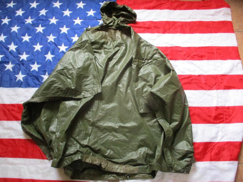 1982 US ARMY USMC issue waterproof PONCHO VIETNAM WAR STYLE og green