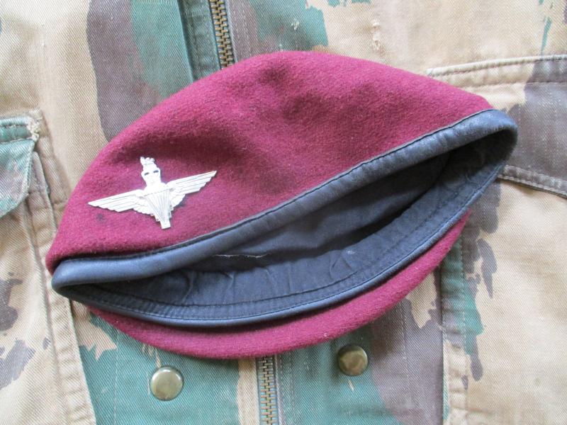 genuine PARACHUTE REGIMENT issue AIRBORNE MAROON BERET leather band SHAPED used