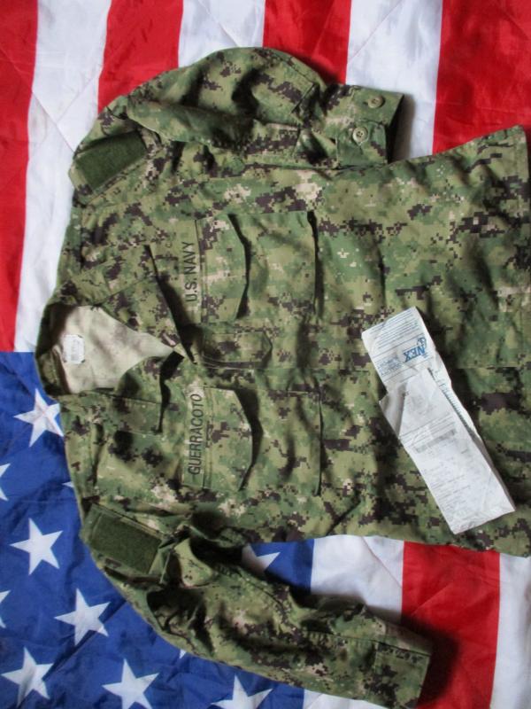 US NAVY ISSUE NWU COMBAT SHIRT type3 aor2 woodland digi camo SEAL TEAM DEVGRU