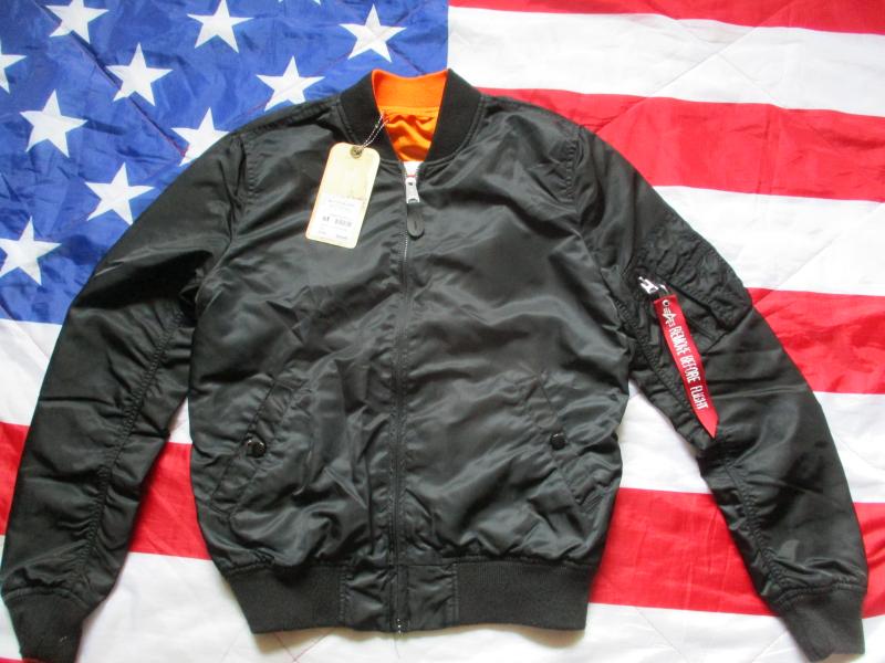 original ALPHA INDUSTRIES USA usaf MA1 bomber pilot JACKET COAT black SMALL reversible and inner vietnam war blood chit