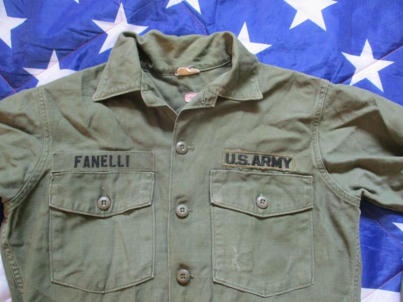 ORIGINAL US ARMY  Vietnam War OG 107 UTILITY COTTON SATEEN SHIRT 15 1/2 X 35 m