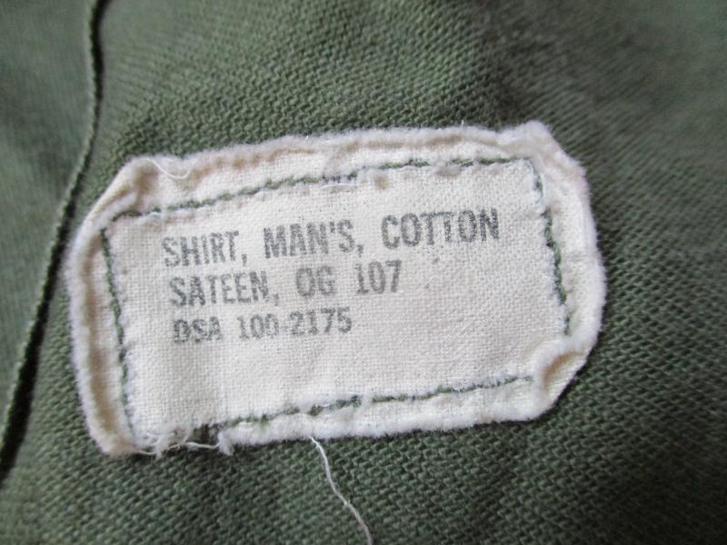 ORIGINAL US ARMY  Vietnam War OG 107 UTILITY COTTON SATEEN SHIRT 15 1/2 X 35 m
